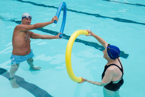 Elderly water online aerobics