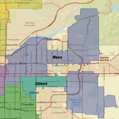 City Of Mesa District Map